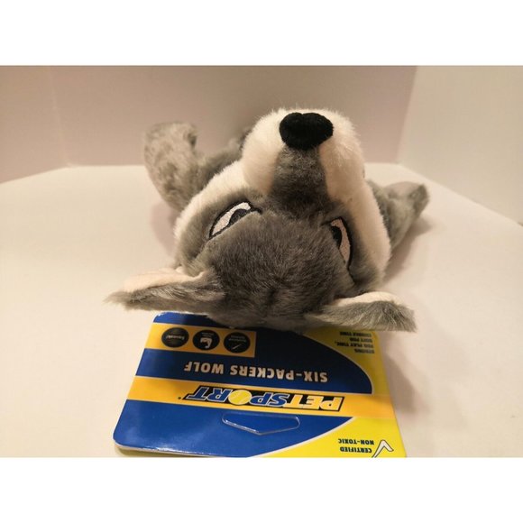Pet Sport Six Packers Wolf Dog Toy Gray - Picture 4 of 8